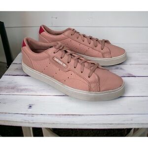 Adidas Leather Originals Blush Pink Leather Comfort Walking Sneakers, Size 8.5
